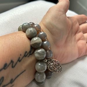 Two grey elasticated bracelets